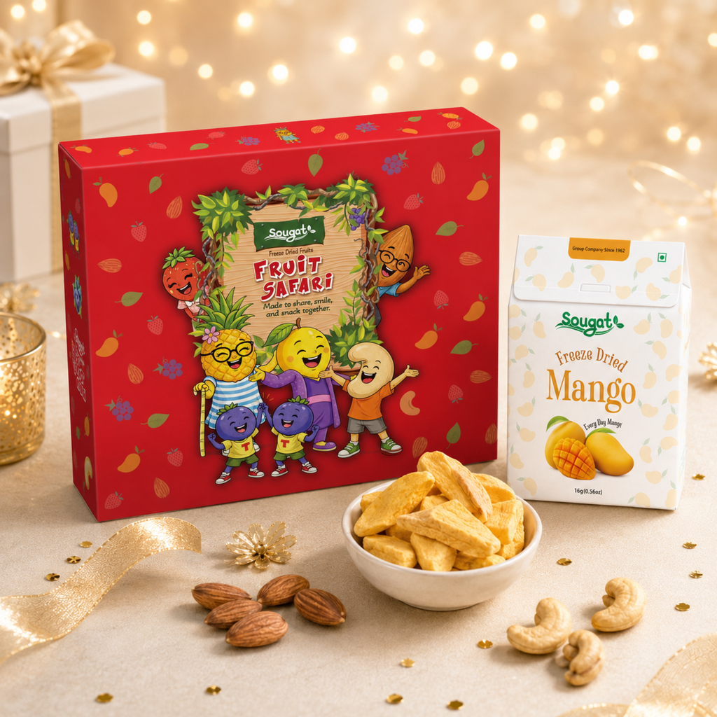 Sougat Fruit Safari Premium Freeze-Dried Fruits & Nuts Gift Box – 650 g
