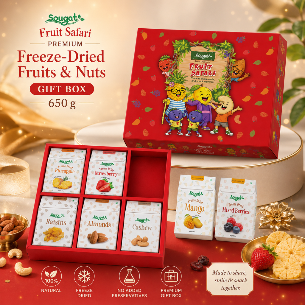Sougat Fruit Safari Premium Freeze-Dried Fruits & Nuts Gift Box – 650 g