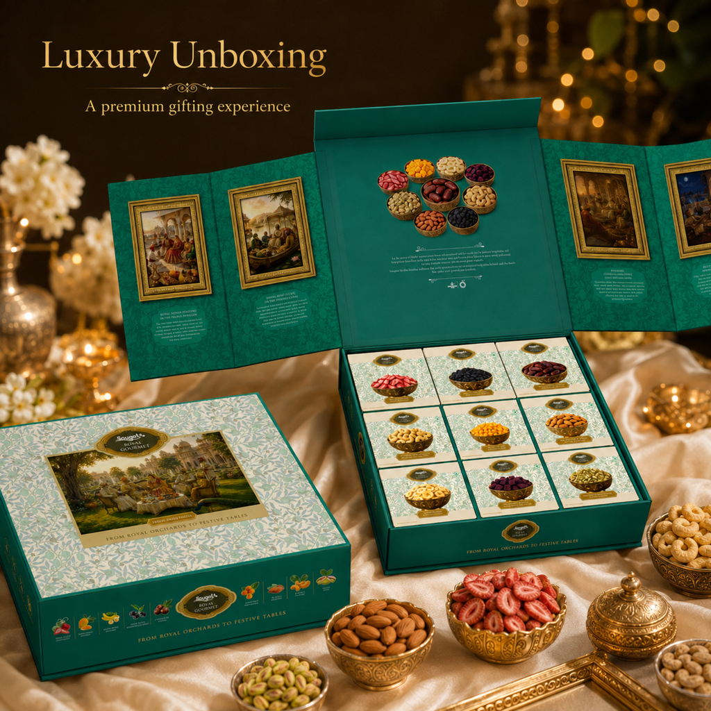 Sougat Royal Gourmet Luxury Dry Fruits, Nuts & Freeze-Dried Fruit Gift Box – 1,050 g